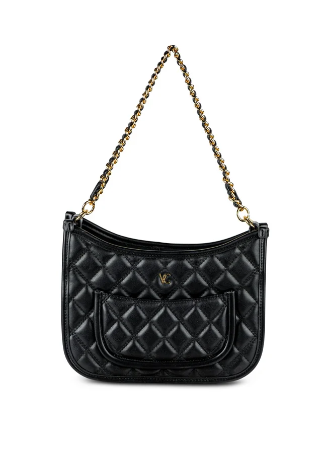 فينتشي حقيبة كتف نسائية مطرزة بحزام السلسلة